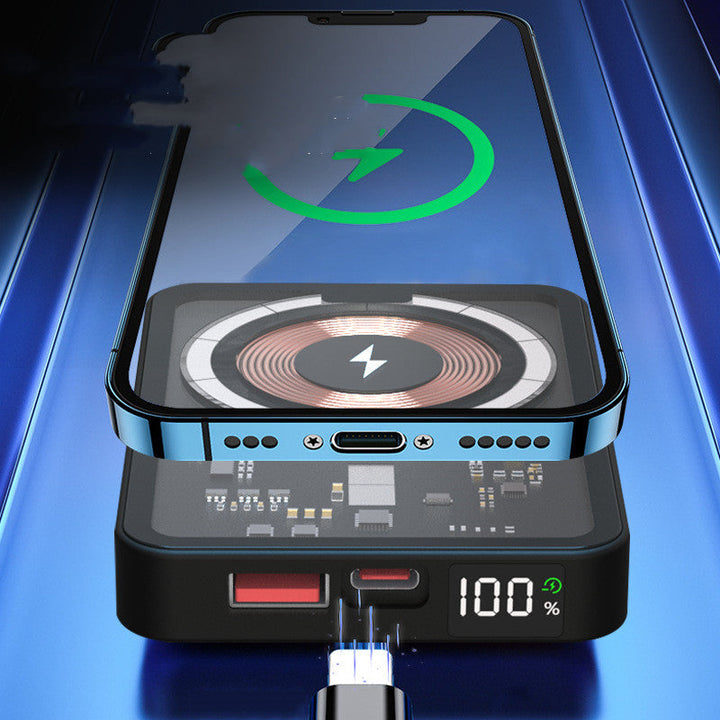 Experience the Future of Charging with Our New Transparent Magnetic Wireless Power Bank
